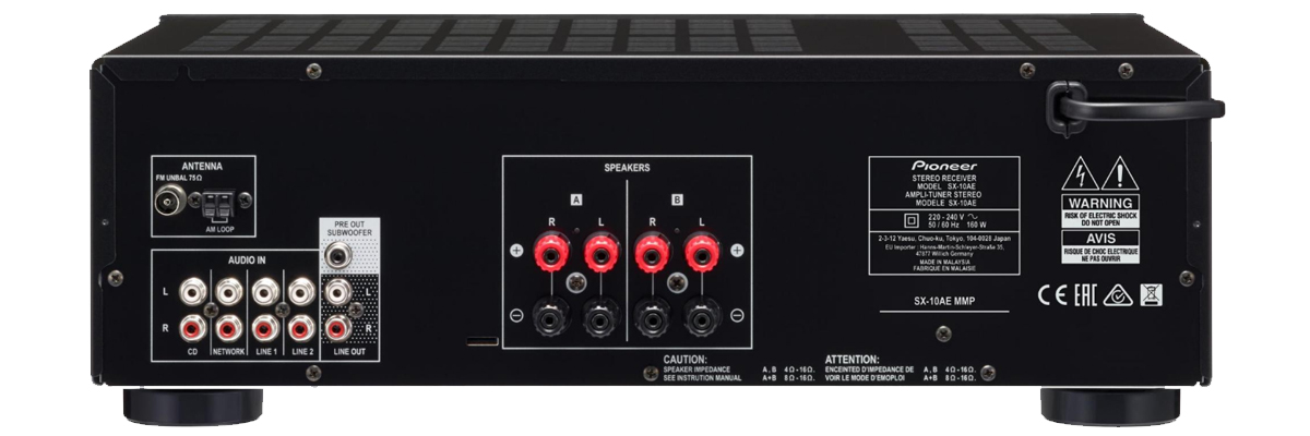 Pioneer SX-10AE back view